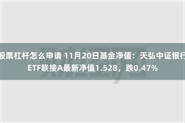 股票杠杆怎么申请 11月20日基金净值：天弘中证银行ETF联接A最新净值1.528，跌0.47%