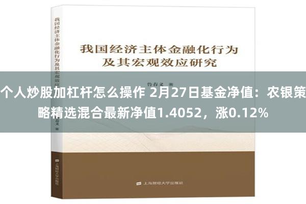 个人炒股加杠杆怎么操作 2月27日基金净值：农银策略精选混合最新净值1.4052，涨0.12%